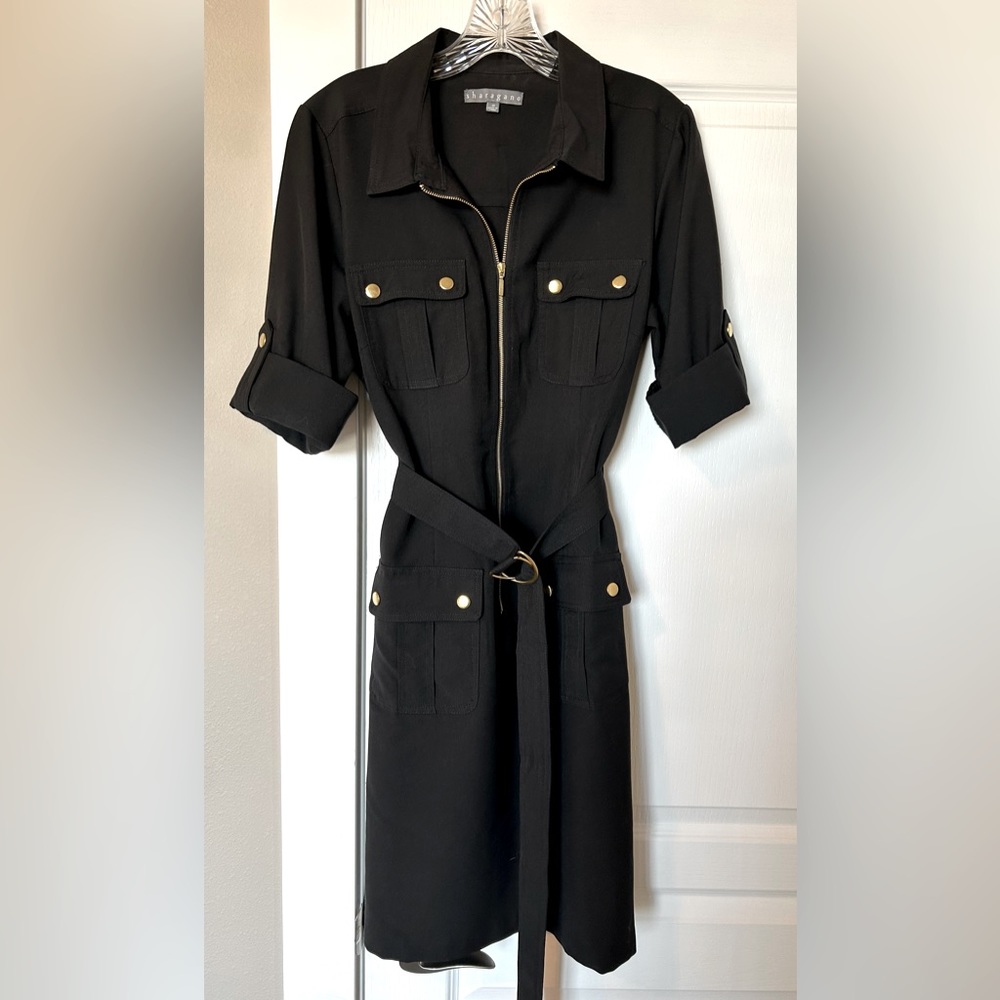 Sharagano black classy shirt dress size 10 worn once